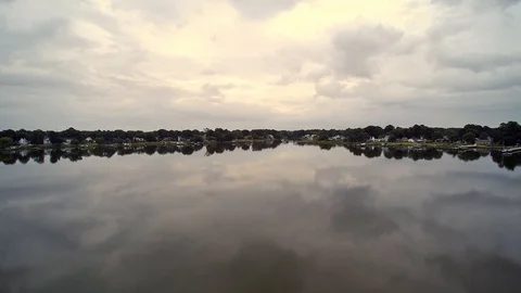 Reflections of approaching shore Stock Footage 94412329