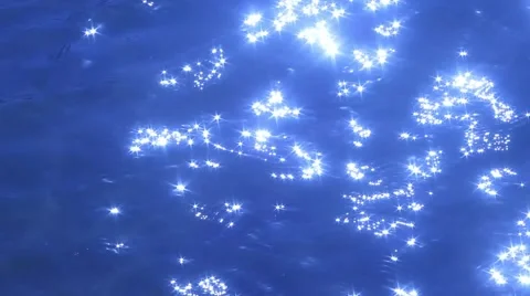 Reflections on the blue water surface. Summer day Stock Footage 64045351