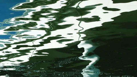 Reflections of a bridge broken by waves Video stock 123289167