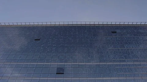 Reflections in building mirrors in a world trade center. Stock Footage 126359518