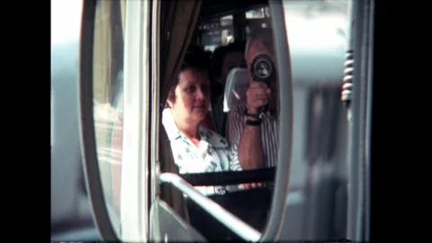 Reflections on Bus Window Stock Footage 278409997