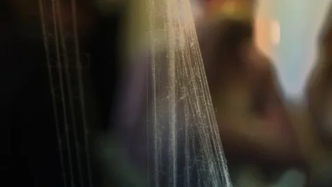 Reflections of dancing people in a mirror at Halloween party in fancy nightclub Stockbeeldmateriaal 116719081