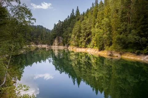 Reflections on a Forest Lake Stock Photos