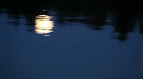 Reflections of full moon in a water 10 Vidéo 8519226