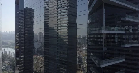 Reflections in the glass building Stock Footage 113346793