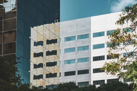 Reflections on a glass facade Foto stock