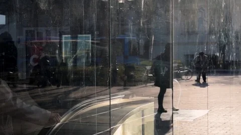Reflections on the glass Stock Footage 70470344
