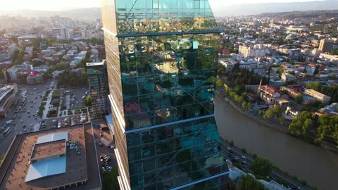 Reflections On The Glass Skyscraper Stock Footage 226206233
