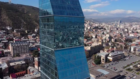 Reflections in the glass skyscraper Stock Footage 237361848