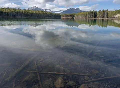 Reflections in Herbert Lake Stock Photos