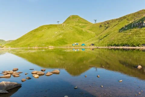 Reflections at high altitude Stock Photos