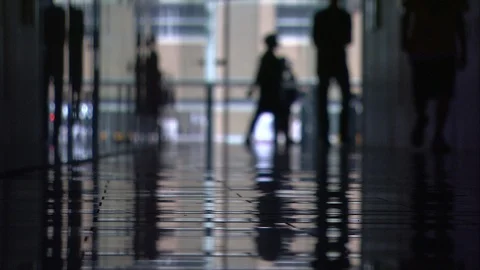 Reflections in hospital corridor Stock Footage 88795248