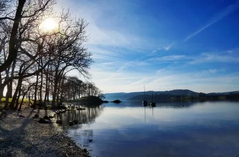 Reflections in lake windermere Stock Photos