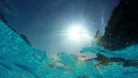 Reflections of light under water Stock Footage 92479880