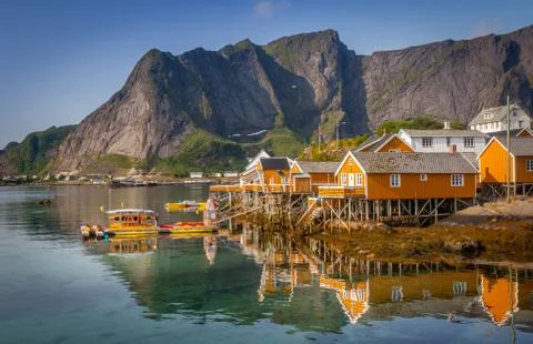 Reflections on the Lofoten Stock Photos