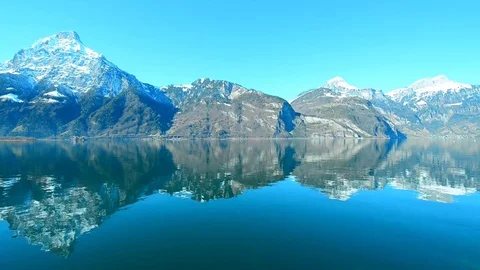Reflections in the mirror of the lake. Video stock 79005682