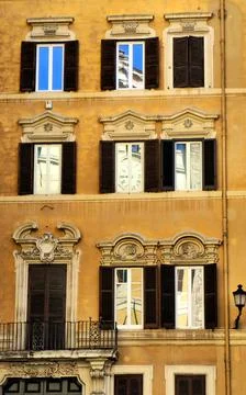 Reflections of Montecitorio Clock Stock Photos