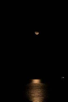 Reflections with the moon on the atlantic ocean Stock Photos