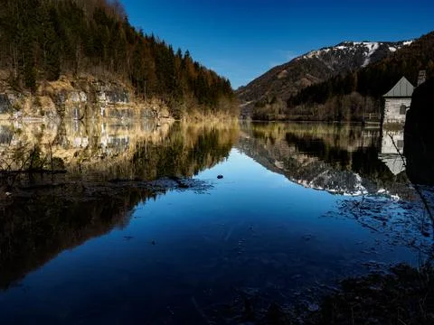 Reflections on a Mountain Lake Stock Photos