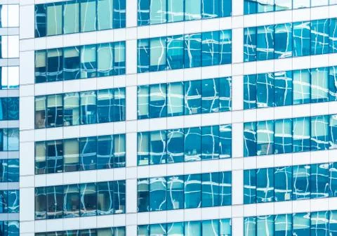 Reflections in office building Stock Photos