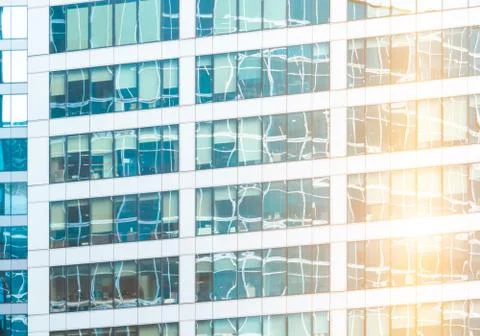 Reflections in office building Stock Photos