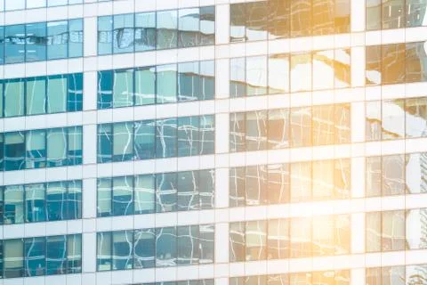 Reflections in office building Stock Photos