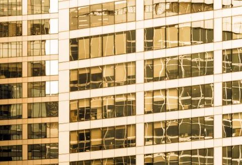 Reflections in office building Stock Photos