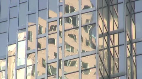 Reflections of Office Tower Toronto Stock Footage 10882336