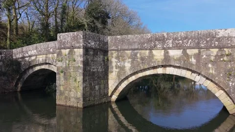 Reflections Of Ponte Romana de Brandomil  Over River 스톡 동영상 331203439