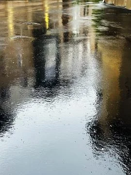 Reflections in the rain Stock Photos