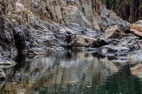 Reflections in river Stock Photos