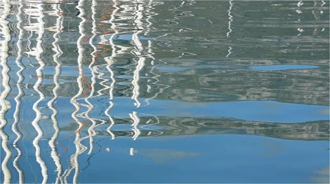 Reflections in a Seaport Stock Footage 56725888