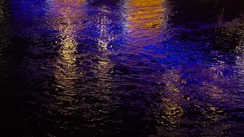 Reflections of shadows on the river passing through the bridge 스톡 동영상 83421571