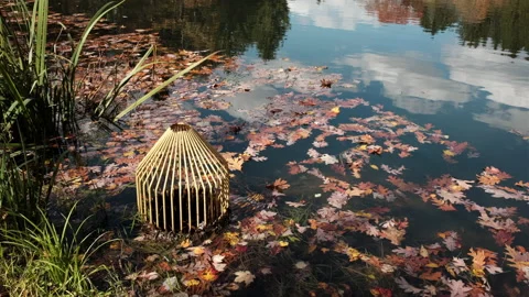 Reflections of the Sky by Drainage Pipe Stock Footage 219499336