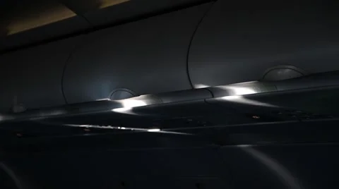 Reflections of the sun in the cabin of the aircraft Stock Footage 49406889