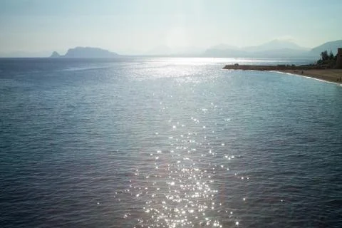 Reflections of the sun on the sea Stock Photos