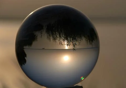 Reflections of the sunset in the lagoon Stock Photos