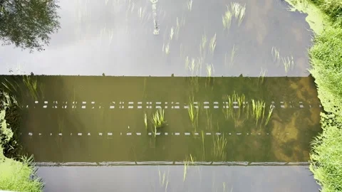 Reflections of a Train Bridge Over a Calm River 動画素材 318099772