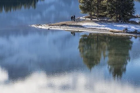 Reflections in Two Jack Lake Stock Photos