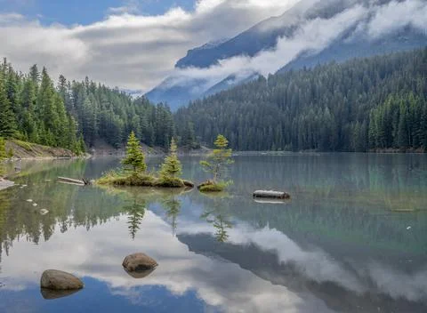 Reflections in Two Jack Lake Stock Photos