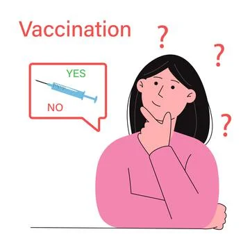 Reflections on vaccination Stock Illustration