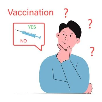 Reflections on vaccination Stock Illustration
