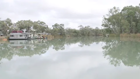 Reflections on water river murray Stock Footage 229529905