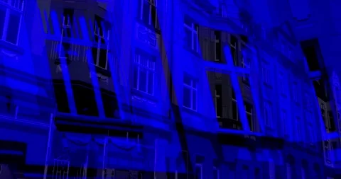 Reflections on the windows: blue Stock Footage 263545555