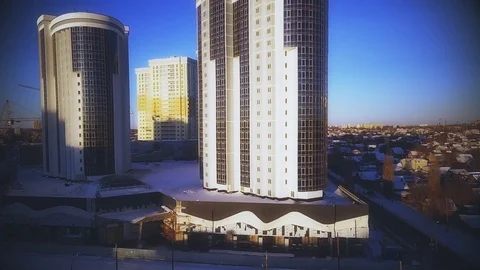 The reflections in the Windows of skyscrapers Stock Footage 87247455