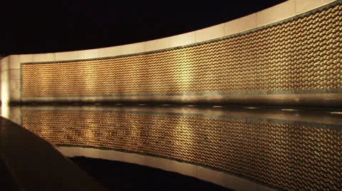 Reflections at the World War II Memorial, Washington DC Stock Footage 24626862