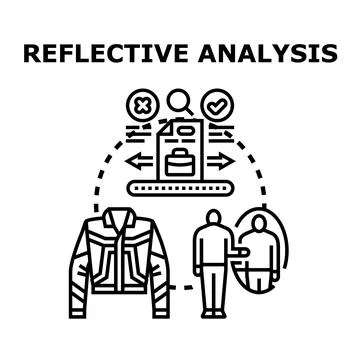 Reflective analysis process for self improvement and evaluation Stock Illustration