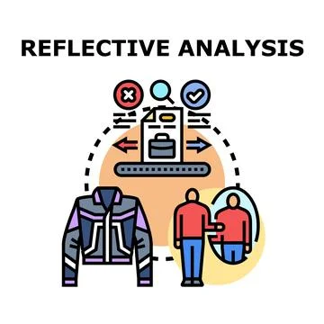 Reflective analysis process for self improvement and evaluation Stock Illustration