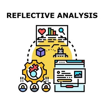 Reflective analysis process vector concept illustrating data evaluation Stockillustratie