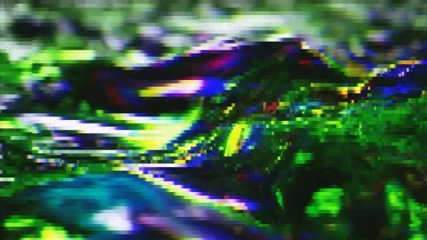 A reflective and symmetrical distortion with a central axis, combining elements Stock Footage 260134231